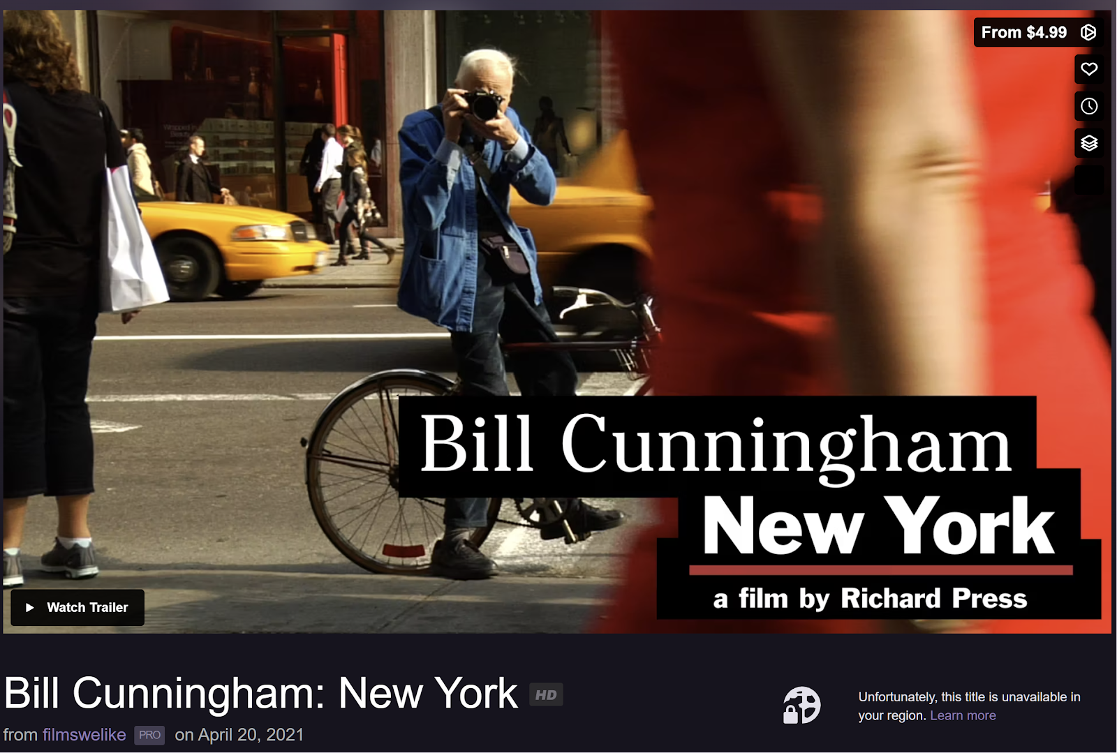 街頭時尚大師 Bill Cunningham 紀錄片畫面