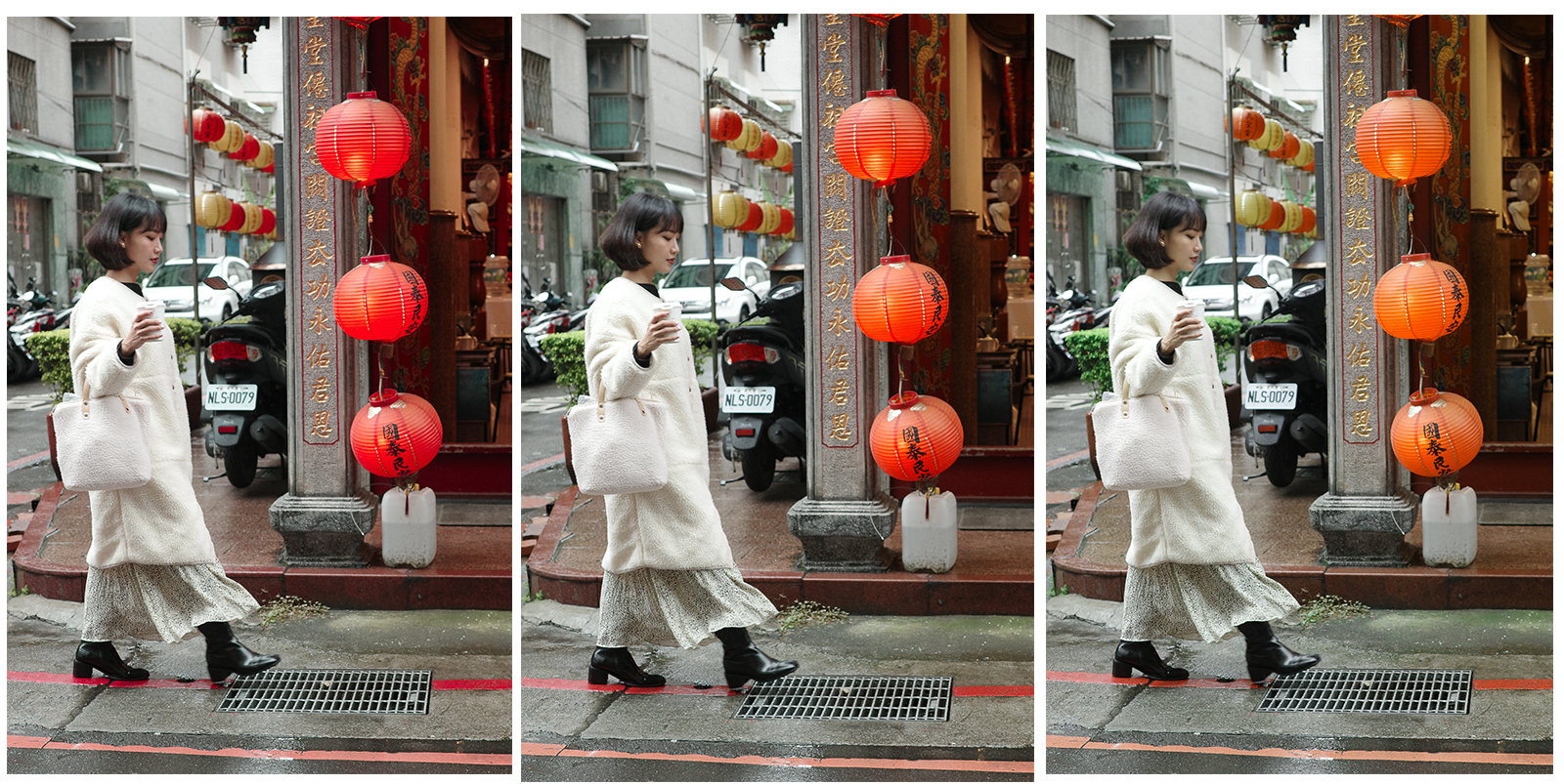 GR 紅色色相調整比較：蜜柑色與薔薇色對比