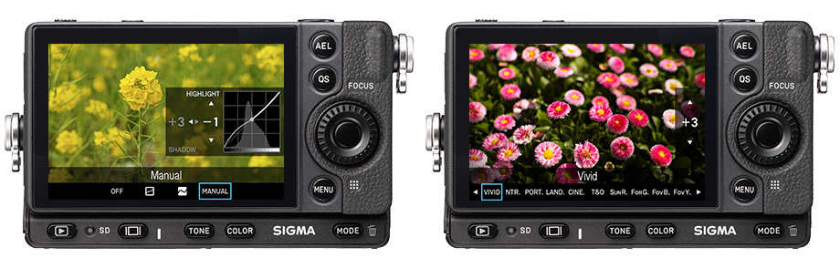 Sigma fp 獨立的 TONE 影調與 COLOR 濾鏡按鍵